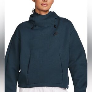 Nike Sportswear Tech Fleece Women's Oversized Hoodie Pullover Armory Navy/ Black